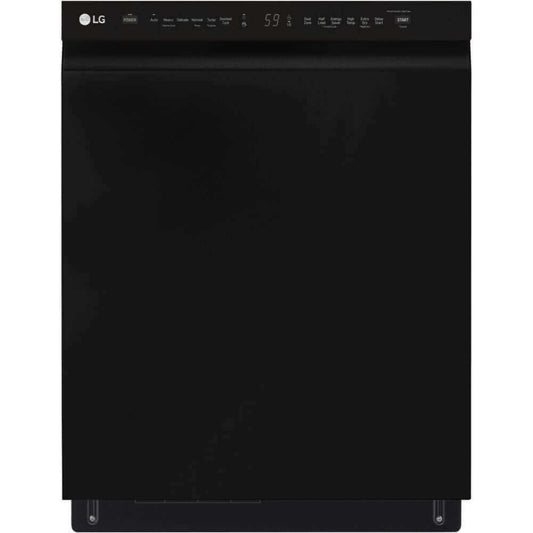 LG 24 in. Front Control Dishwasher with QuadWash and 3rd Rack in Smooth Black (LDFN4542B)
