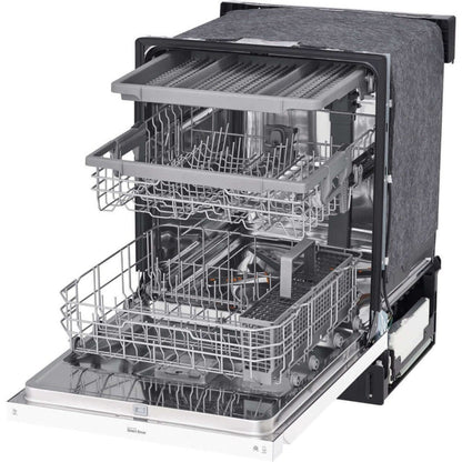 LG 24 in. Front Control Dishwasher with QuadWash and 3rd Rack in White (LDFN4542W)