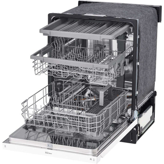 LG 24 in. Front Control Dishwasher with QuadWash and 3rd Rack in White (LDFN4542W)