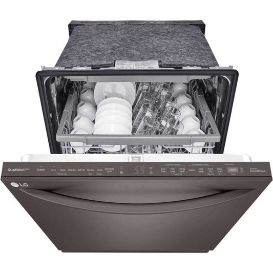 LG 24 in. Top Control Wi-Fi Enabled Dishwasher with TrueSteam and 3rd Rack in Black Stainless Steel (LDTS5552D)