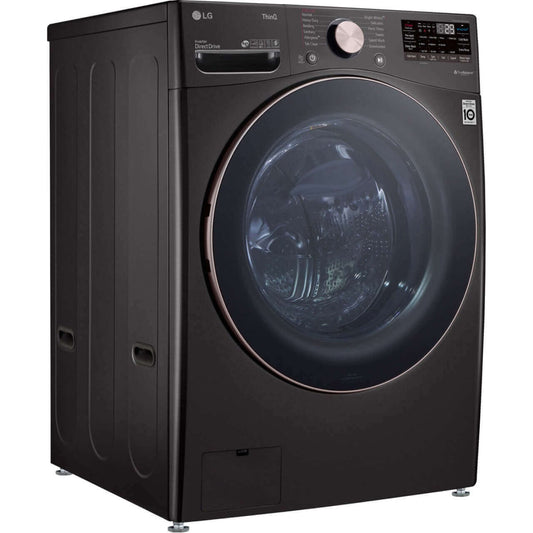 LG 27 In. 4.5-Cu. Ft. Front Load Washer with Steam Technology in Black Steel (WM4000HBA)