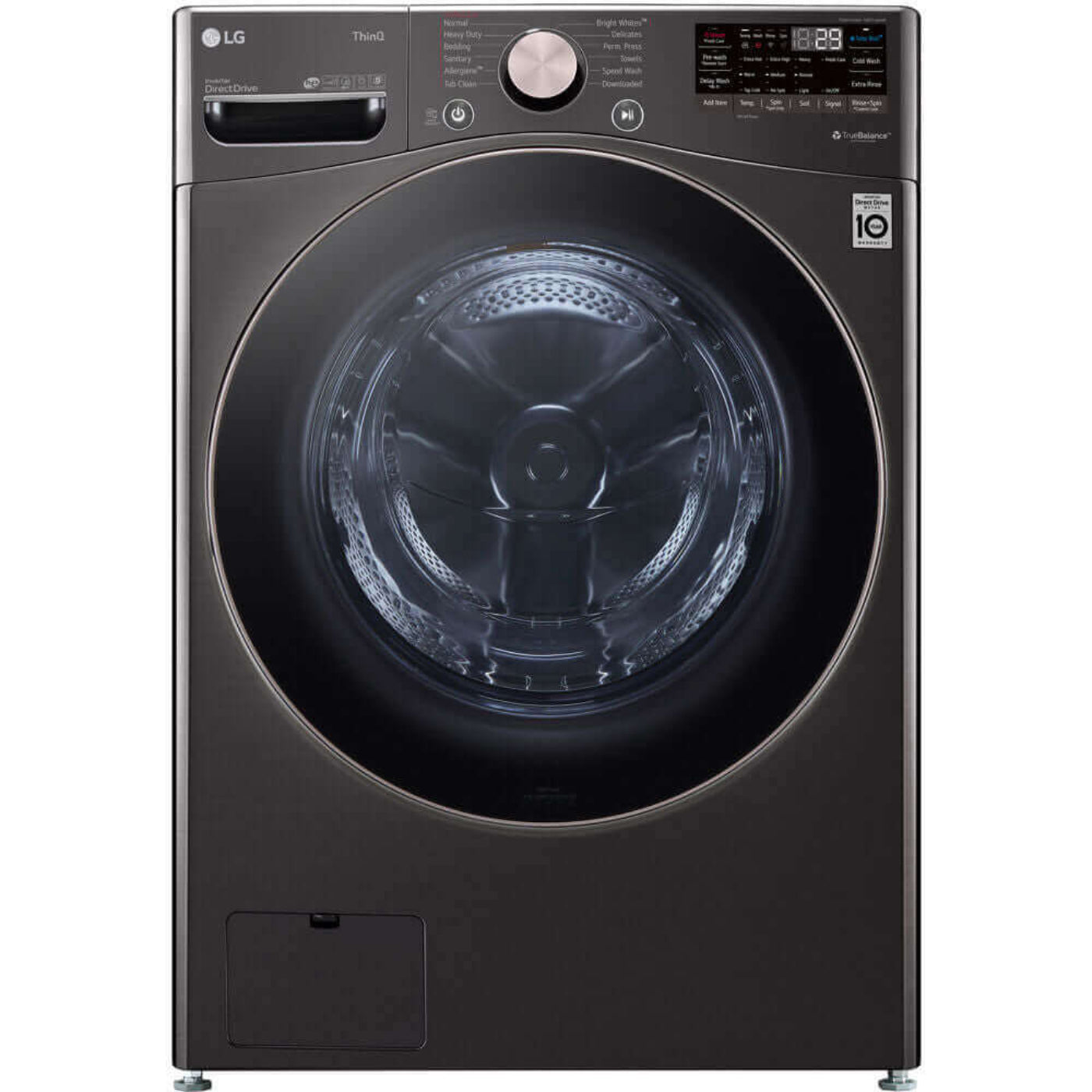 LG 27 In. 4.5-Cu. Ft. Front Load Washer with Steam Technology in Black Steel (WM4000HBA)