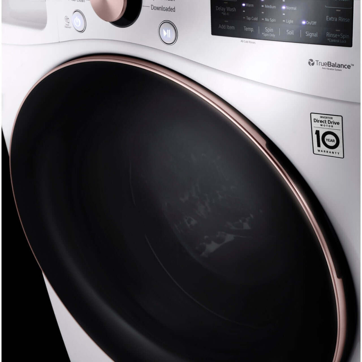 LG 27 In. 4.5-Cu. Ft. Front Load Washer with Steam Technology in White (WM4000HWA)
