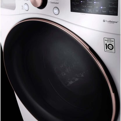 LG 27 In. 4.5-Cu. Ft. Front Load Washer with Steam Technology in White (WM4000HWA)