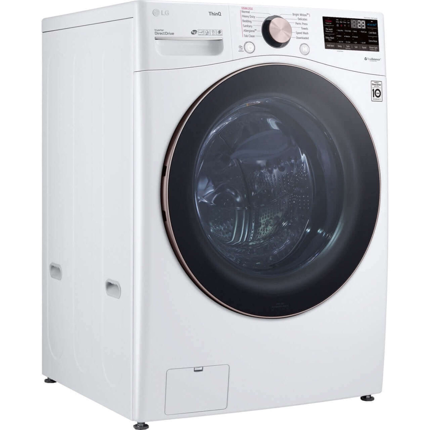 LG 27 In. 4.5-Cu. Ft. Front Load Washer with Steam Technology in White (WM4000HWA)