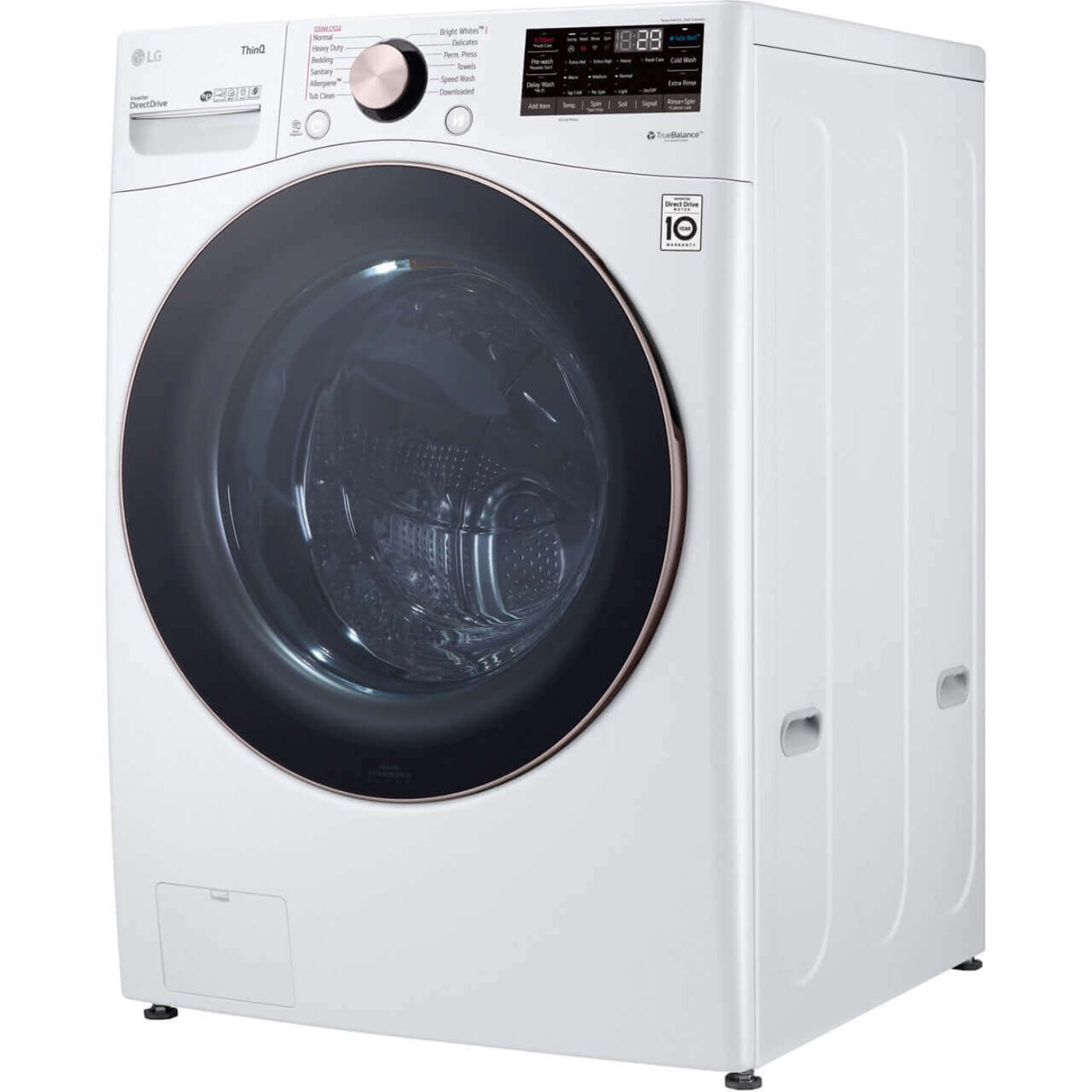 LG 27 In. 4.5-Cu. Ft. Front Load Washer with Steam Technology in White (WM4000HWA)
