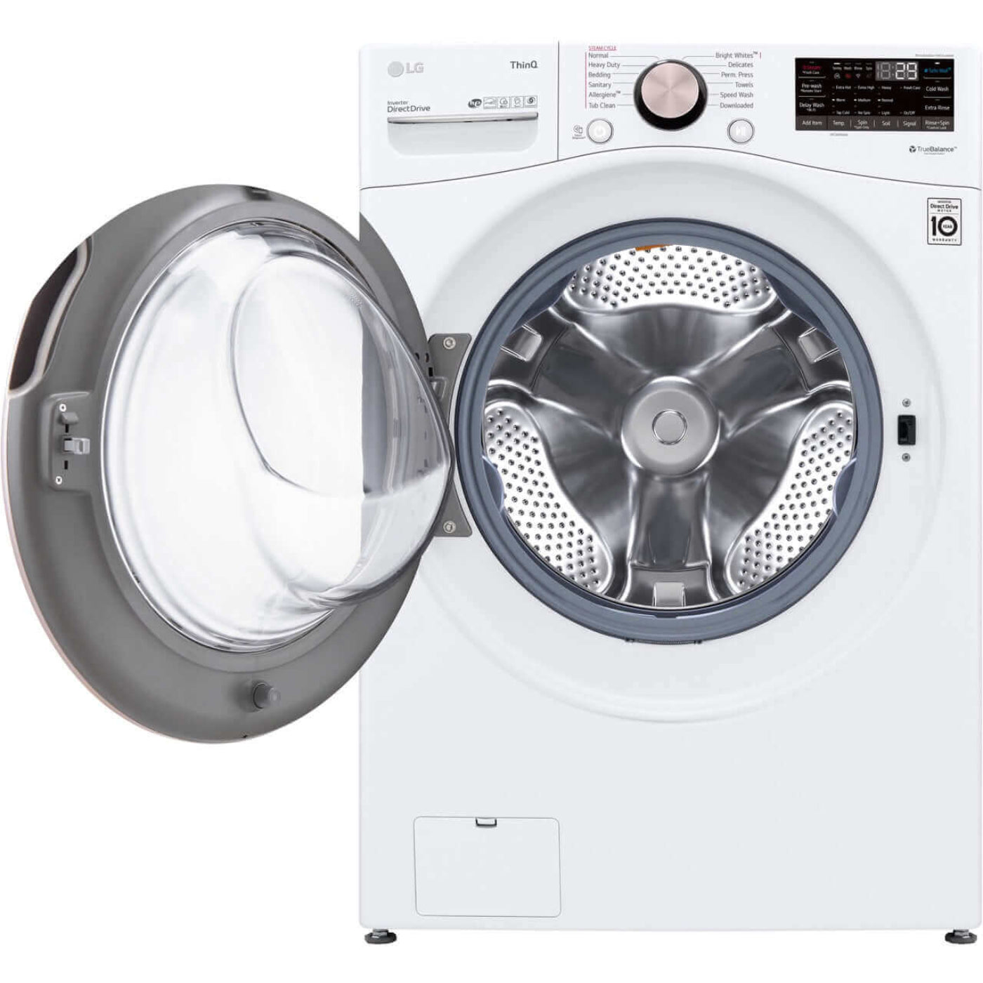 LG 27 In. 4.5-Cu. Ft. Front Load Washer with Steam Technology in White (WM4000HWA)