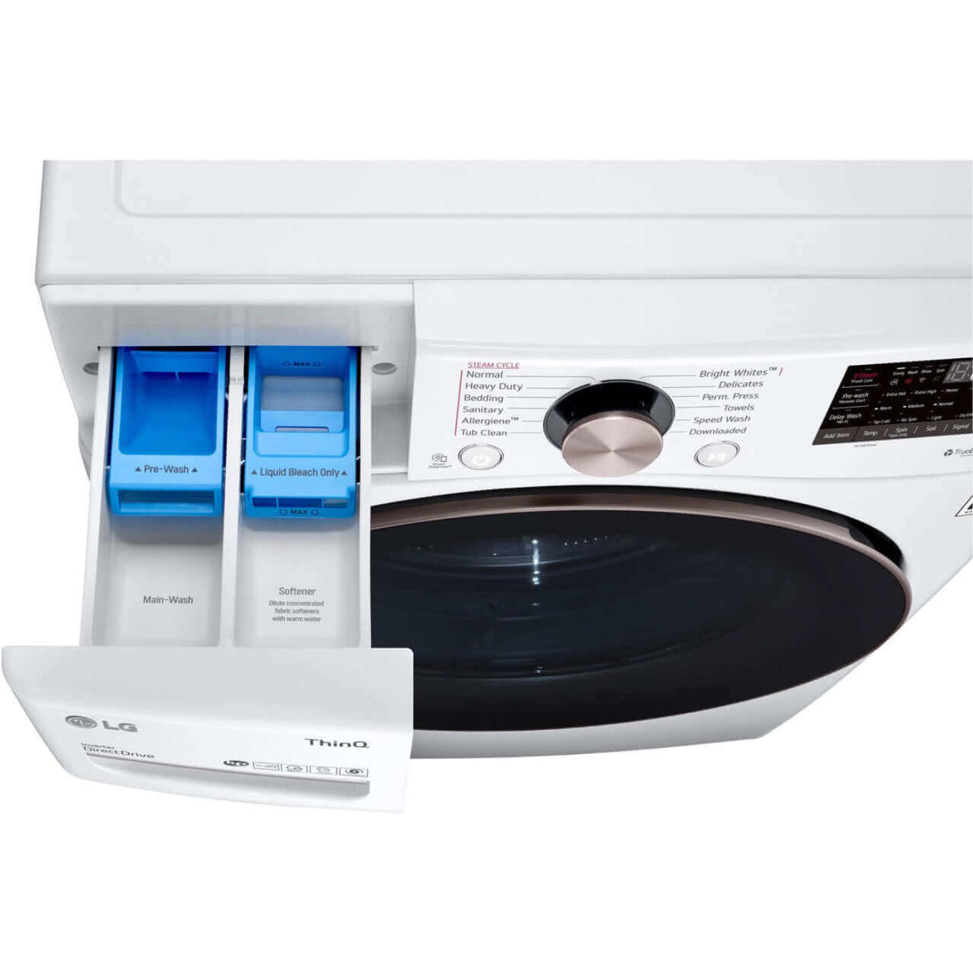 LG 27 In. 4.5-Cu. Ft. Front Load Washer with Steam Technology in White (WM4000HWA)