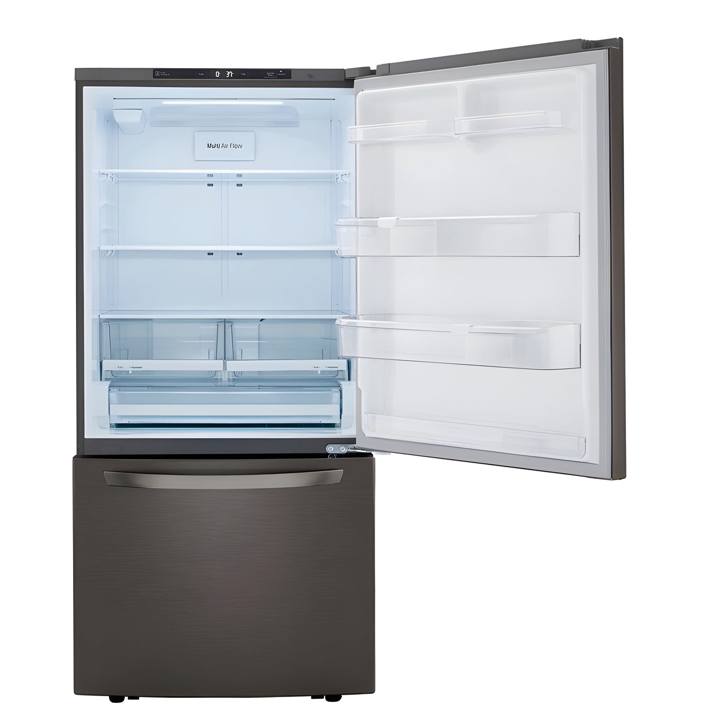 LG 33 in. Bottom Freezer Refrigerator in Black Stainless Steel 26 Cu. Ft. (LRDCS2603D)