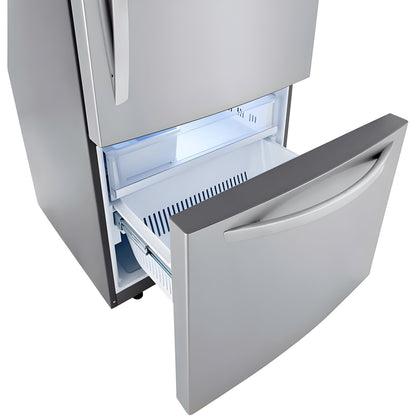 LG 33 in. Bottom Freezer Refrigerator in Stainless Steel 26 Cu. Ft. (LRDCS2603S)