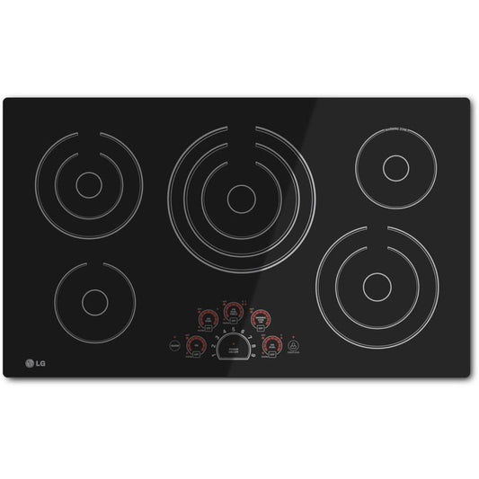 LG 36 in. Electric Radiant Cooktop with SmoothTouch Controls (LCE3610SB)