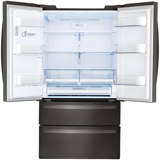 LG 36 in. 4-Door French Door Refrigerator in Black Stainless Steel 30 Cu. Ft. (LRMDS3006D)