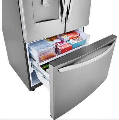 LG 36 in. French Door Refrigerator with Slim Design Water Dispenser in Stainless Steel 29 Cu. Ft. (LRFWS2906V)