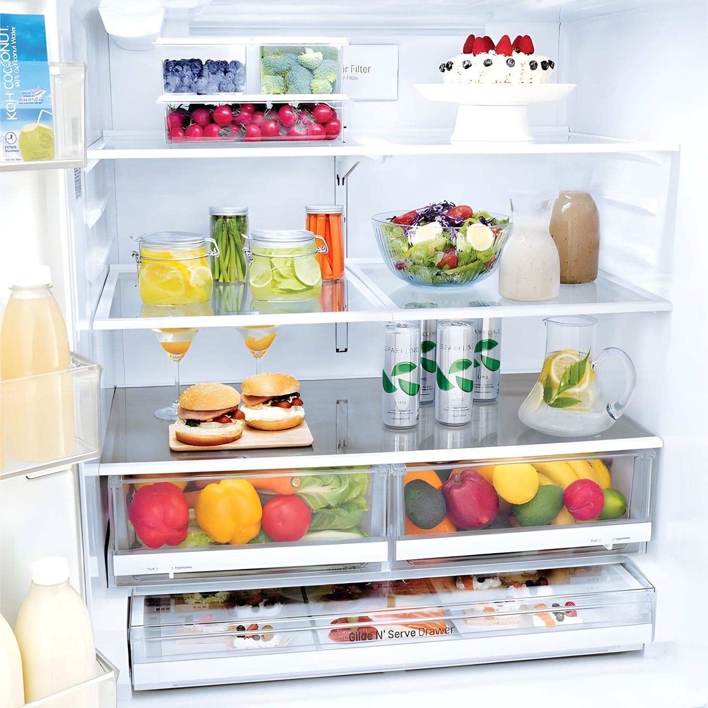 LG 36 in. Wi-Fi Enabled 3-Door French Door Refrigerator in Stainless Steel 22 Cu. Ft. (LFXS26973S)
