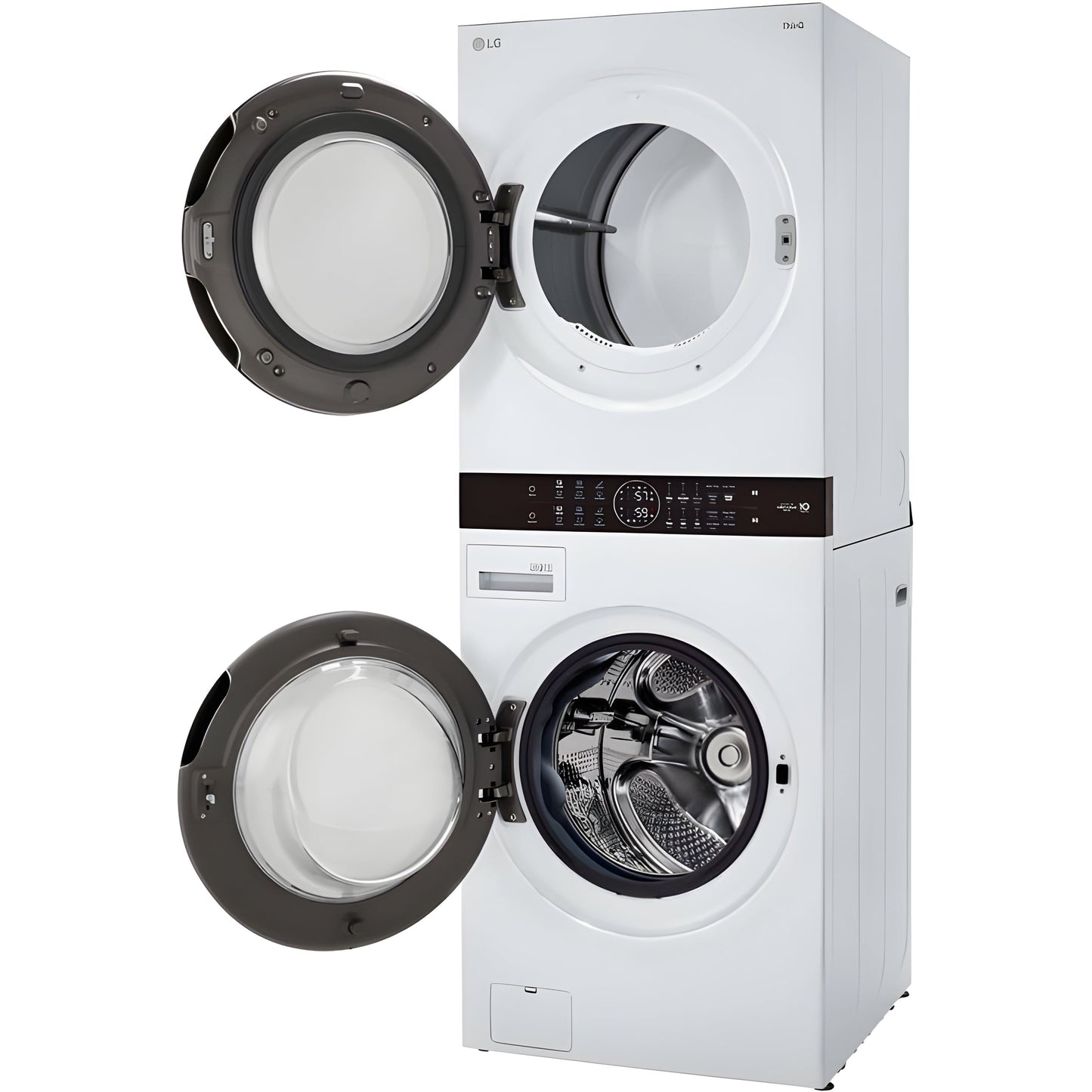 LG 4.5 -Cu. Ft. Washer and 7.4-Cu. Ft. Electric Dryer Single Unit Front Load WashTower with Center Control (WKE100HWA)