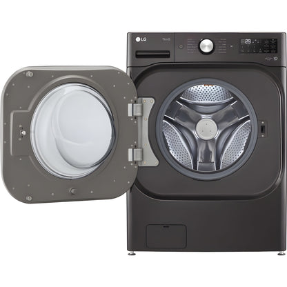 LG 5.2-Cu. Ft. Mega Capacity Smart wi-fi Enabled Front Load Washer with TurboWash and Built-In Intelligence in Black Steel (WM8900HBA)