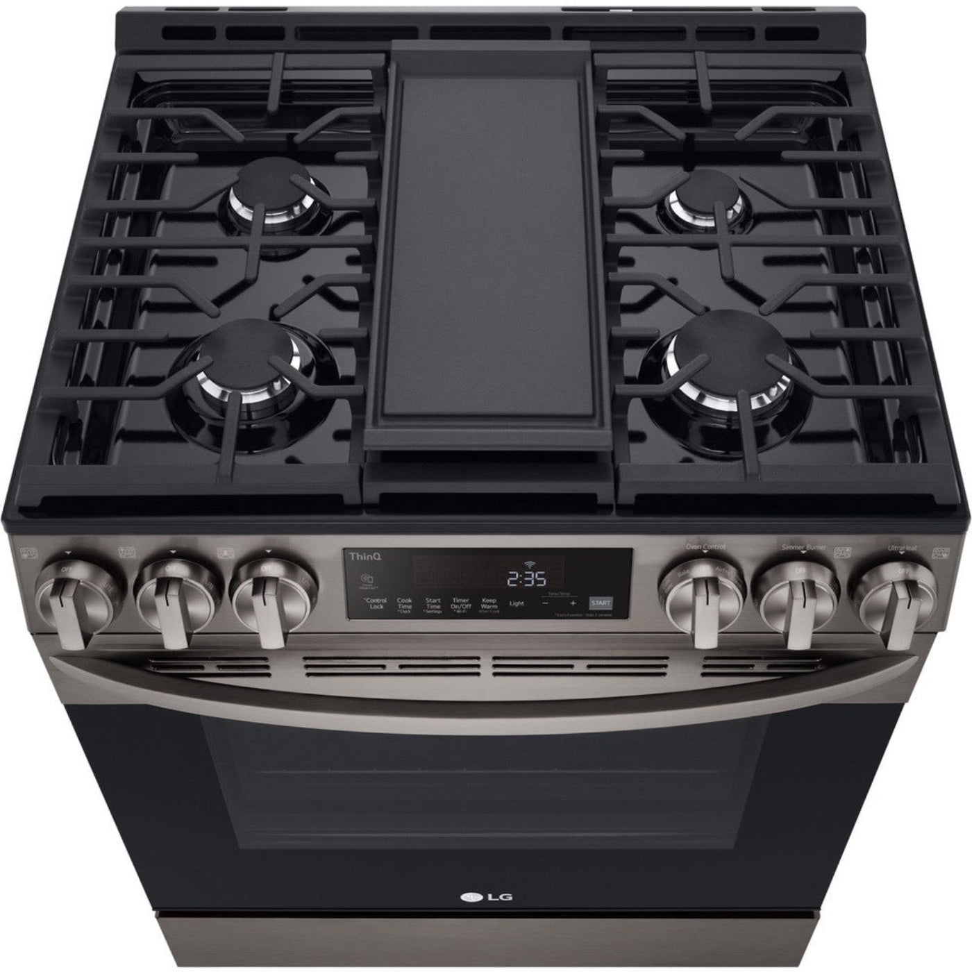 LG 30 in. 5.8 Cu Ft. Smart Wi-Fi Enabled Fan Convection Gas Slide-in Range with Air Fry & EasyClean (LSGL5833D)