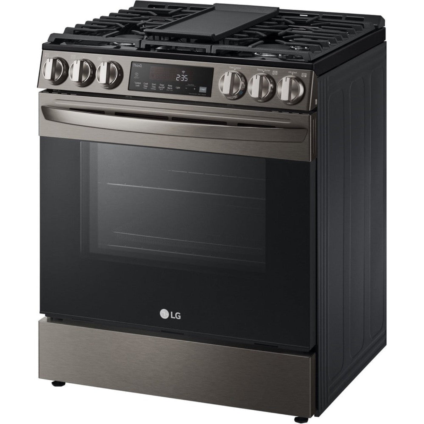 LG 30 in. 5.8 Cu Ft. Smart Wi-Fi Enabled Fan Convection Gas Slide-in Range with Air Fry & EasyClean (LSGL5833D)