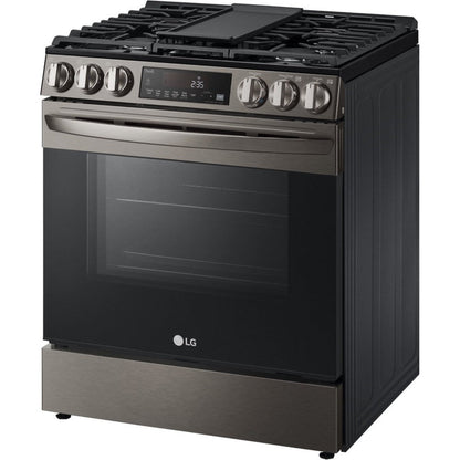 LG 30 in. 5.8 Cu Ft. Smart Wi-Fi Enabled Fan Convection Gas Slide-in Range with Air Fry & EasyClean (LSGL5833D)