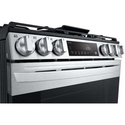 LG 30 in. 5.8-Cu Ft. Smart Wi-Fi Enabled Fan Convection Gas Slide-in Range with Air Fry and EasyClean (LSGL5833F)