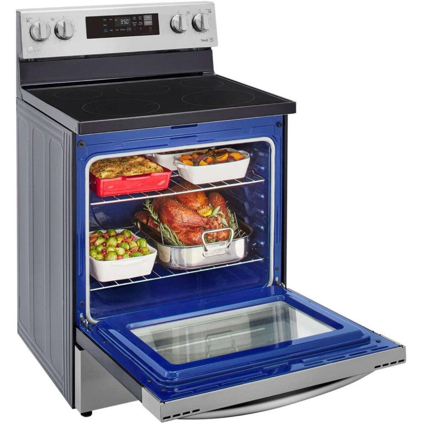 LG 30 in. 6.3-Cu. Ft. Electric Smart Range with EasyClean, Stainless Steel (LREL6321S)