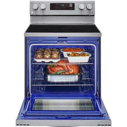 LG 30 in. 6.3-Cu. Ft. Electric Smart Range with EasyClean and AirFry Stainless Steel (LREL6323S)