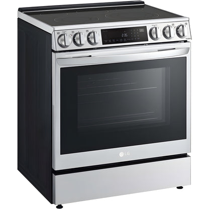 LG 30 in. 6.3-Cu. Ft. Smart Wi-Fi Enabled ProBake Convection InstaView Electric Slide-in Range with Air Fry, Stainless Steel (LSEL6335F)
