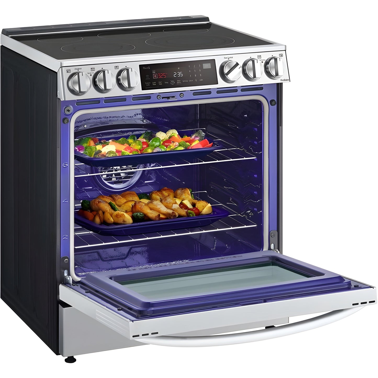 LG 30 in. 6.3-Cu. Ft. Smart Wi-Fi Enabled ProBake Convection InstaView Electric Slide-in Range with Air Fry, Stainless Steel (LSEL6335F)