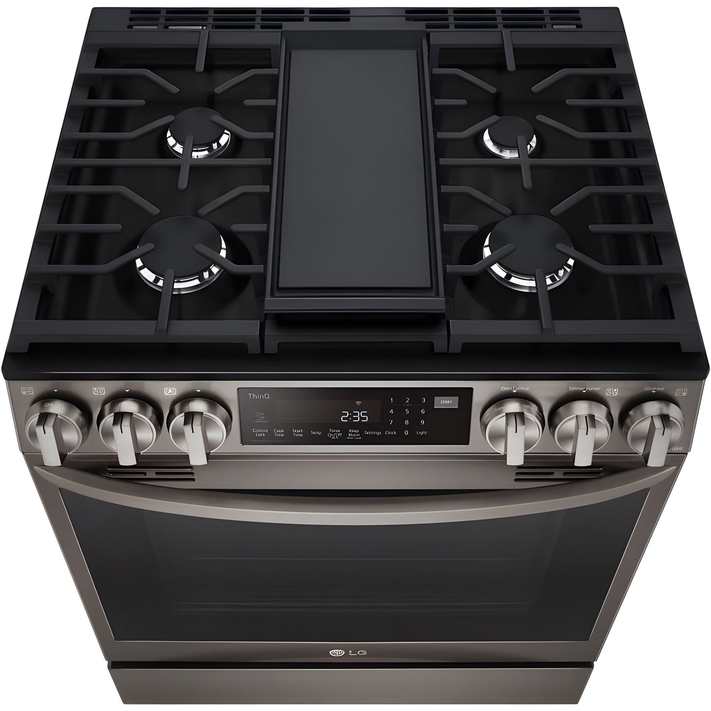 LG 30 in. 6.3-Cu. Ft. Smart Wi-Fi Enabled ProBake Convection InstaView Gas Slide-in Range with Air Fry, Black Stainless Steel (LSGL6335D)