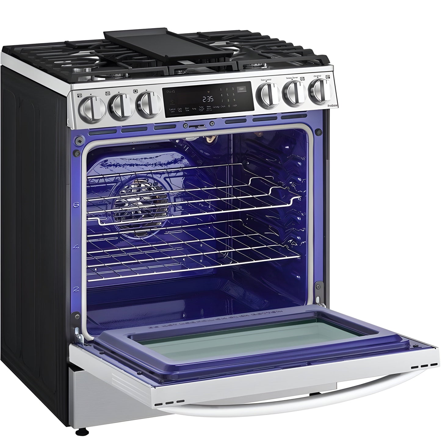 LG 30 in. 6.3-Cu. Ft. Smart Wi-Fi Enabled ProBake Convection InstaView Gas Slide-in Range with Air Fry, Stainless Steel (LSGL6335F)