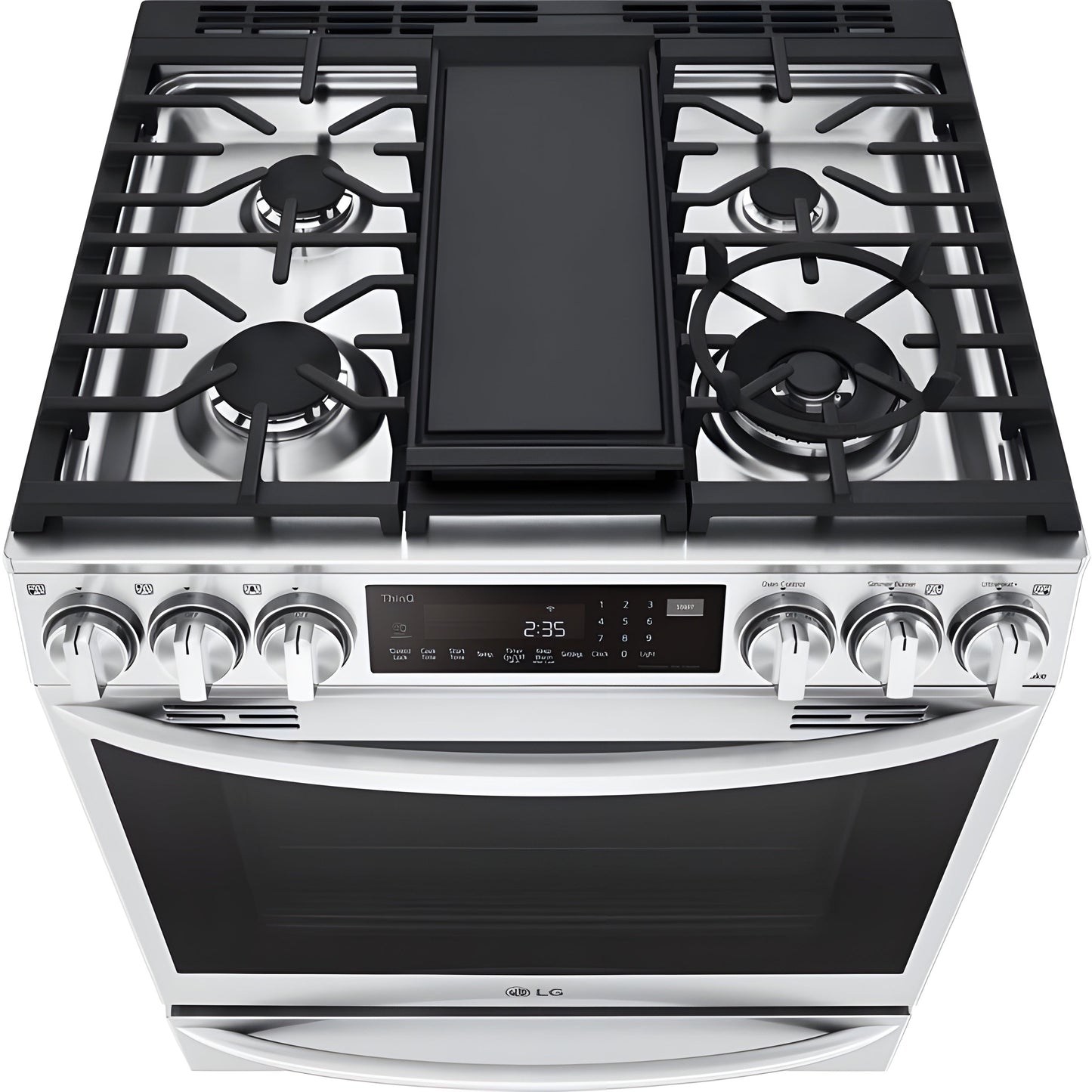 LG 30 in. 6.3-Cu. Ft. Smart Wi-Fi Enabled ProBake Convection InstaView Gas Slide-in Range with Air Fry, Stainless Steel (LSGL6337F)