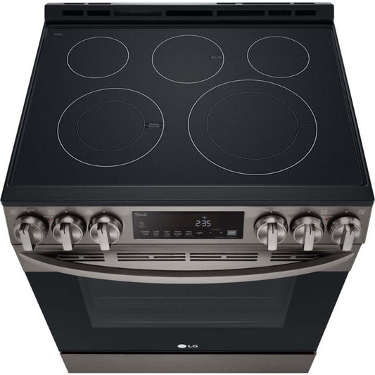 LG 30 in. 6.3-Cu Ft. Smart Wi-Fi Enabled Fan Convection Electric Slide-in Range with Air Fry and EasyClean (LSEL6333D)