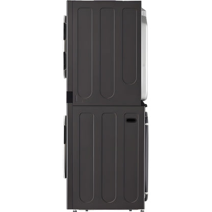 LG Single Unit Electric WashTower with Center Control in Black Steel (WKEX200HBA)
