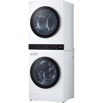 LG Single Unit Gas WashTower with Center Control in White (WKGX201HWA)