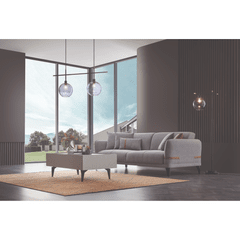 Enza Home US Linz 3 Seater Sofa Bed - 2118 - K2 - 22406 Grey - KS:40109 Tobacco - AR:101 - 1468861