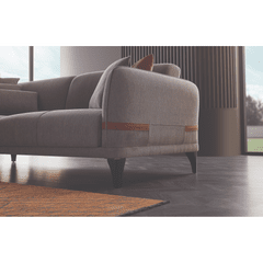 Enza Home US Linz 3 Seater Sofa Bed - 2118 - K2 - 22406 Grey - KS:40109 Tobacco - AR:101 - 1468861