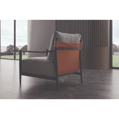 Enza Home US Linz Armchair - Metal - 2118 - K2 - 22406 Grey - KL:40109 Tobacco - AR:217 - 1454073