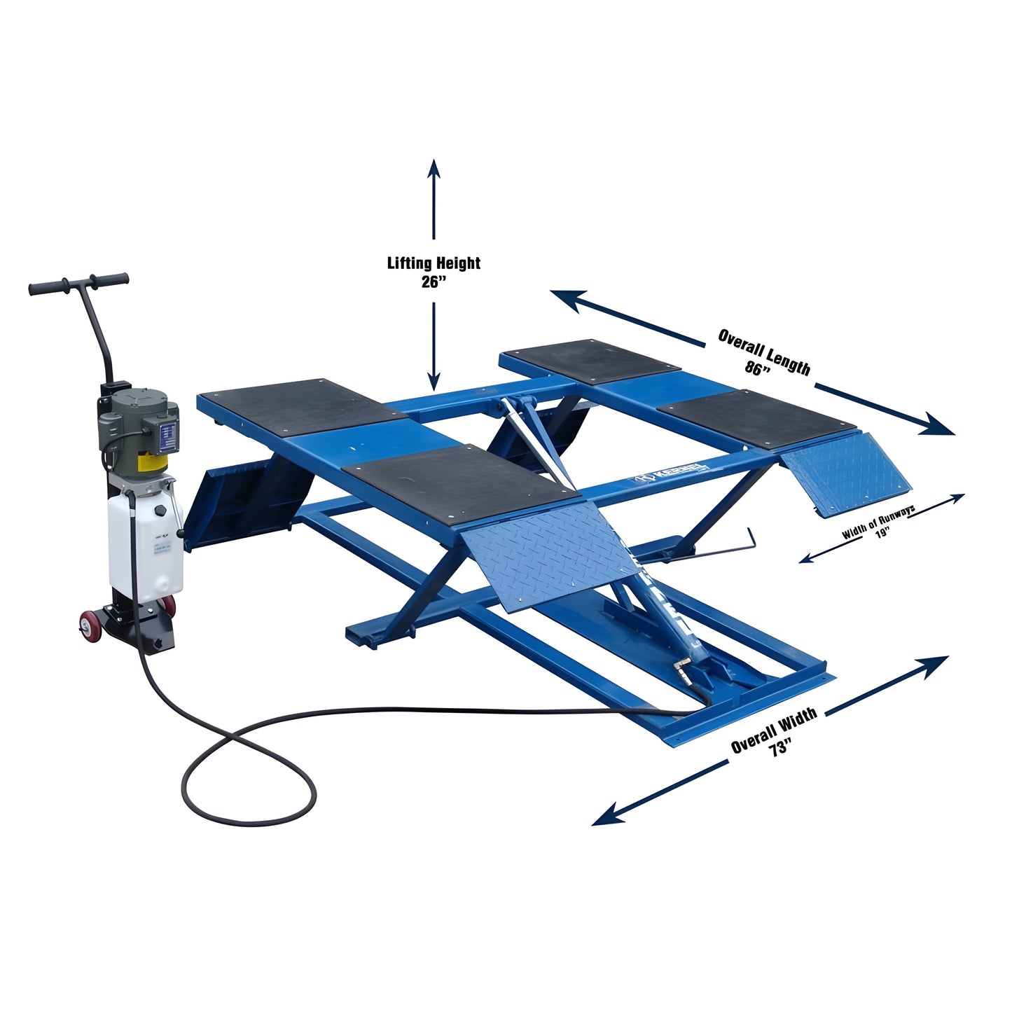 Tuxedo 6,000 lb Low-Rise Scissor Lift -  LR-26-PAD