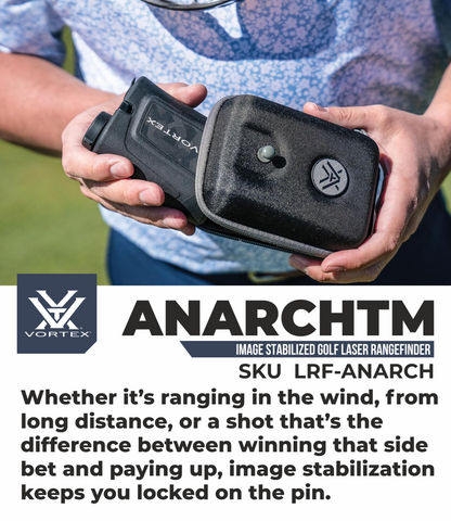 Vortex Optics Anarch Image Stabilized Golf Laser Rangefinder with Free Hat Bundle - LRF-ANARCH_121-53-BCA