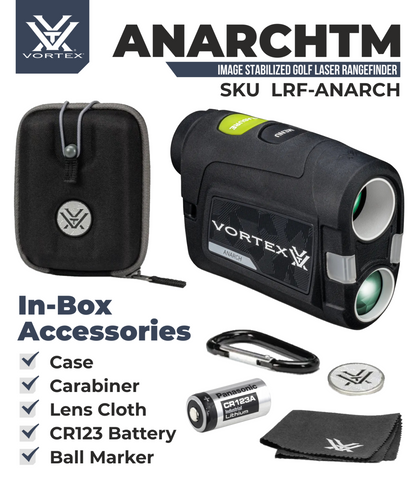 Vortex Optics Anarch Image Stabilized Golf Laser Rangefinder with Free Hat Bundle - LRF-ANARCH_121-53-BCA