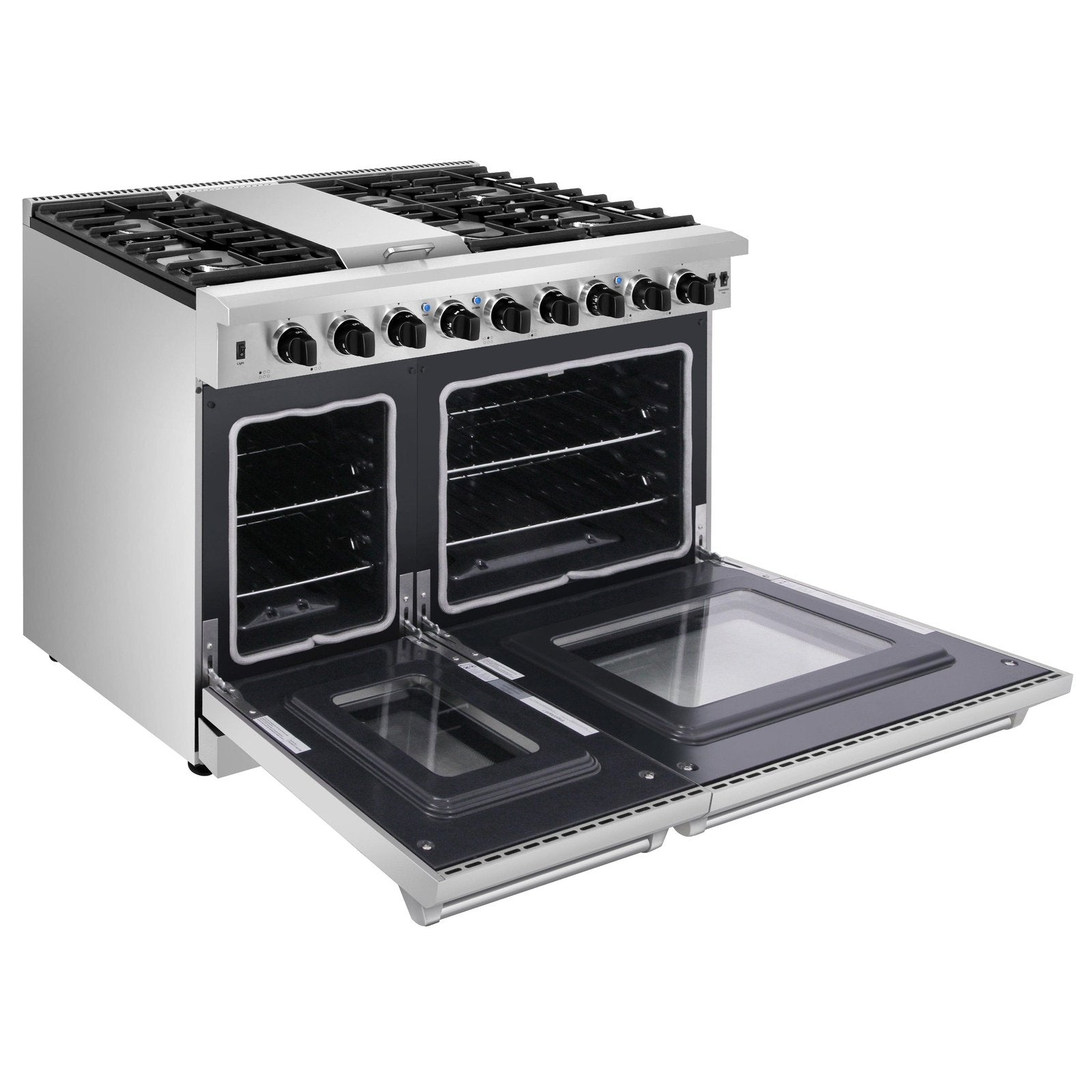 Thor Kitchen 48 in. 6.8 cu. ft. Double Oven Natural Gas Range in Stainless Steel - LRG4807U