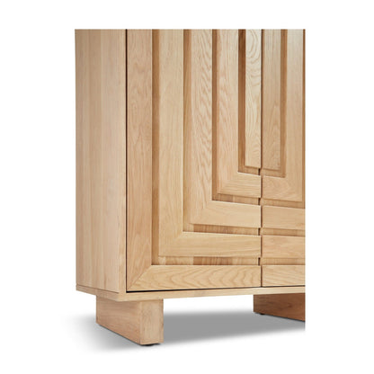 Union Home Array Large Oak Wood Cabinet In Natural Oil Finish  - LVR00618