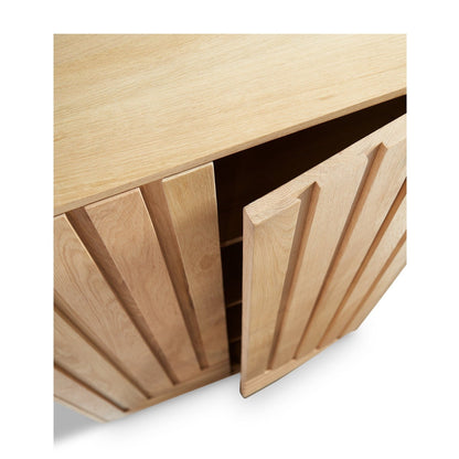Union Home Array Large Oak Wood Cabinet In Natural Oil Finish  - LVR00618