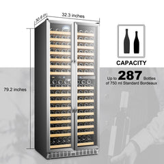 Lanbo Luxury 287 Bottles Dual Door Wine Cooler - LW328DD