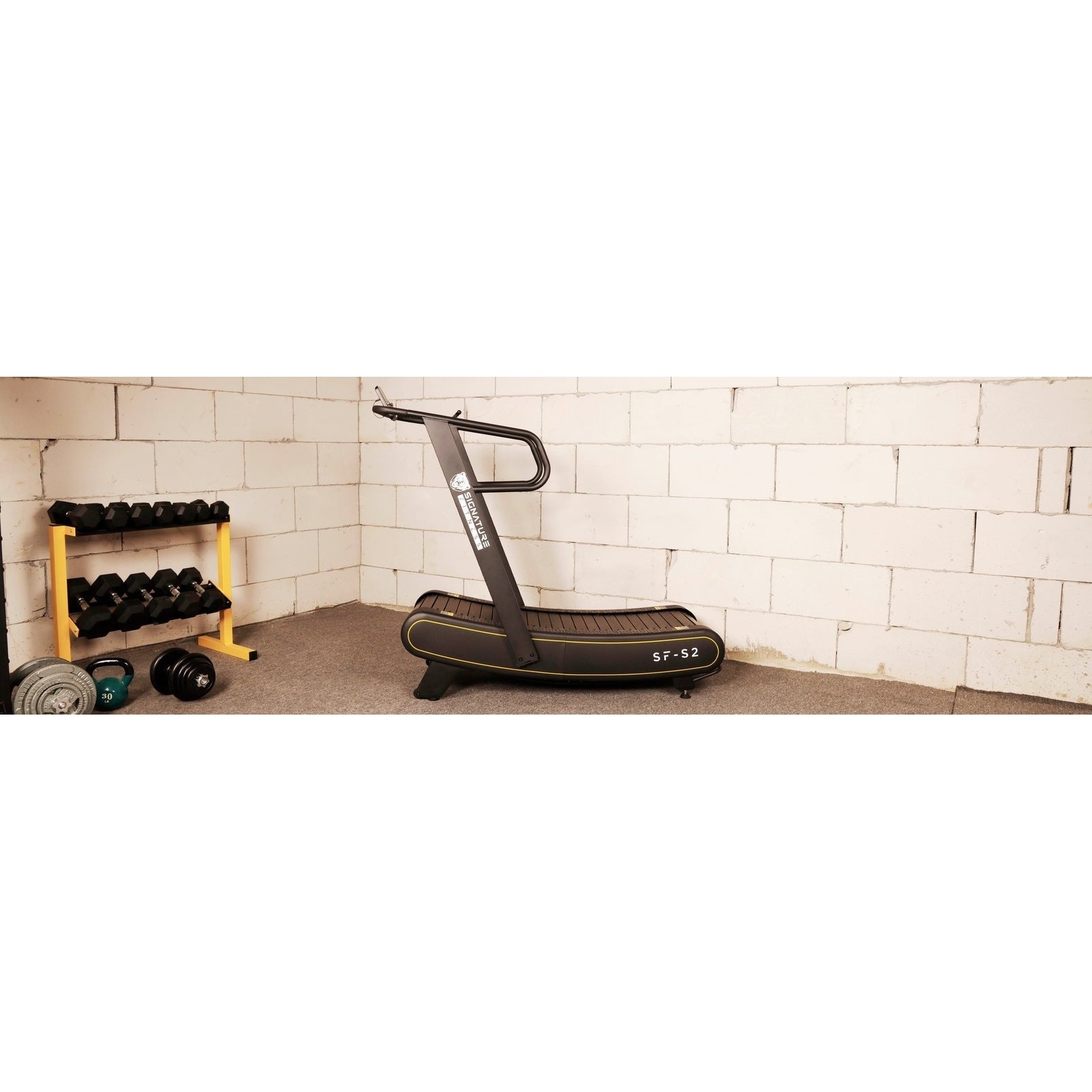 Signature Fitness Sprint Demon - Motorless Curved Sprint Treadmill with Adjustable Levels of Resistance - Drastically Increases Intensity of Running and Walking - SF-S2