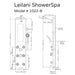 Pulse Showerspas Black Glass Shower Panel - Leilani Showerspa 1022-B