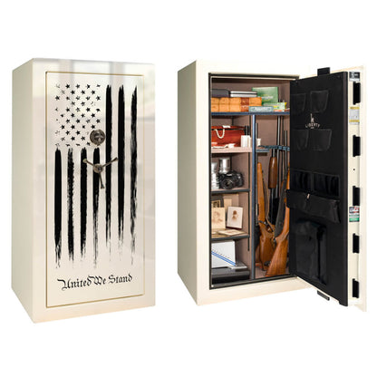 Liberty Safe  Colonial 23 Promo Gun Safe CO23 White Gloss with Flag - LIB Colonial 23 White Flag