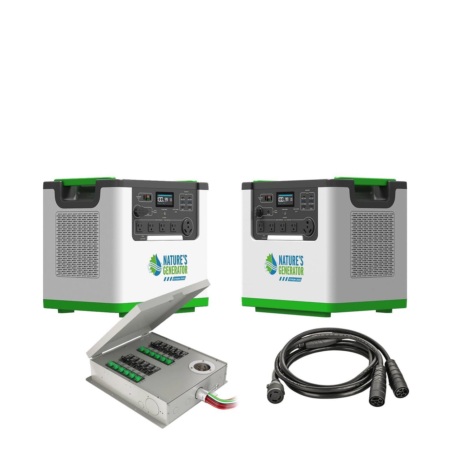 Nature's Generator Lithium 3600 Solar Generator and Transfer Switch - NGL36AUP