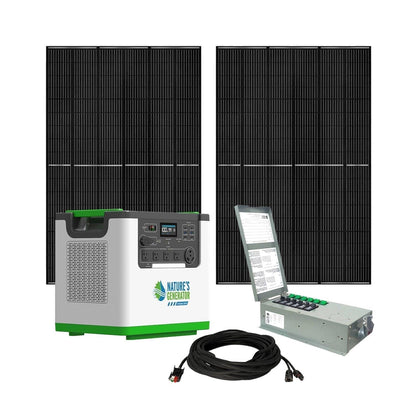 Nature's Generator Lithium 3600 Solar Generator and Transfer Switch - NGL36AUP