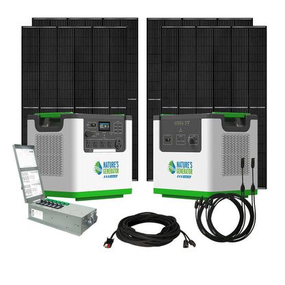 Nature's Generator Lithium 3600 Solar Generator and Transfer Switch - NGL36AUP